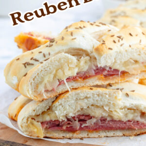 pinterest image for reuben bread