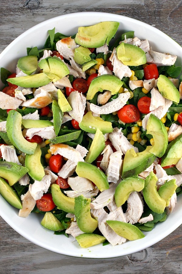 Spinach Salad with Chicken, Avocado and Goat Cheese - RecipeGirl