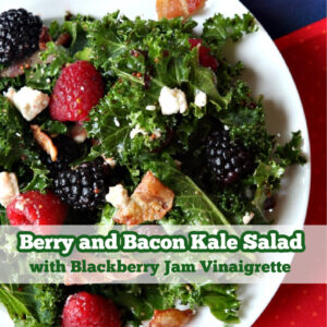 Berry and Bacon Kale Salad pinterest pin