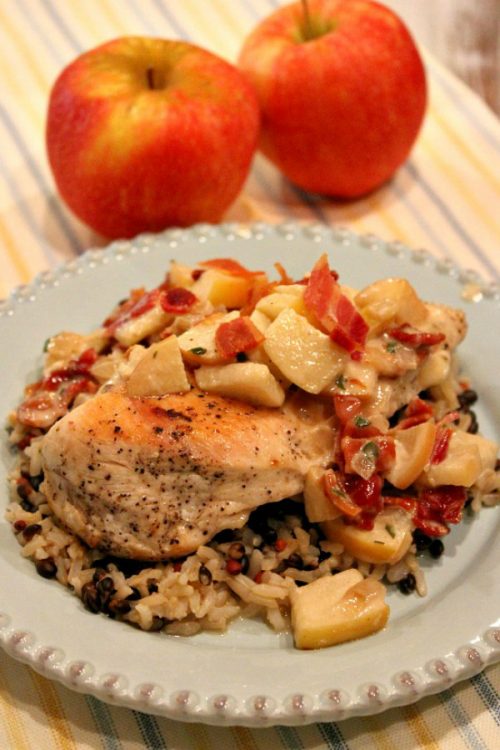 Cheddar Stuffed Chicken Breasts with Apple Bacon Pan Sauce Recipe