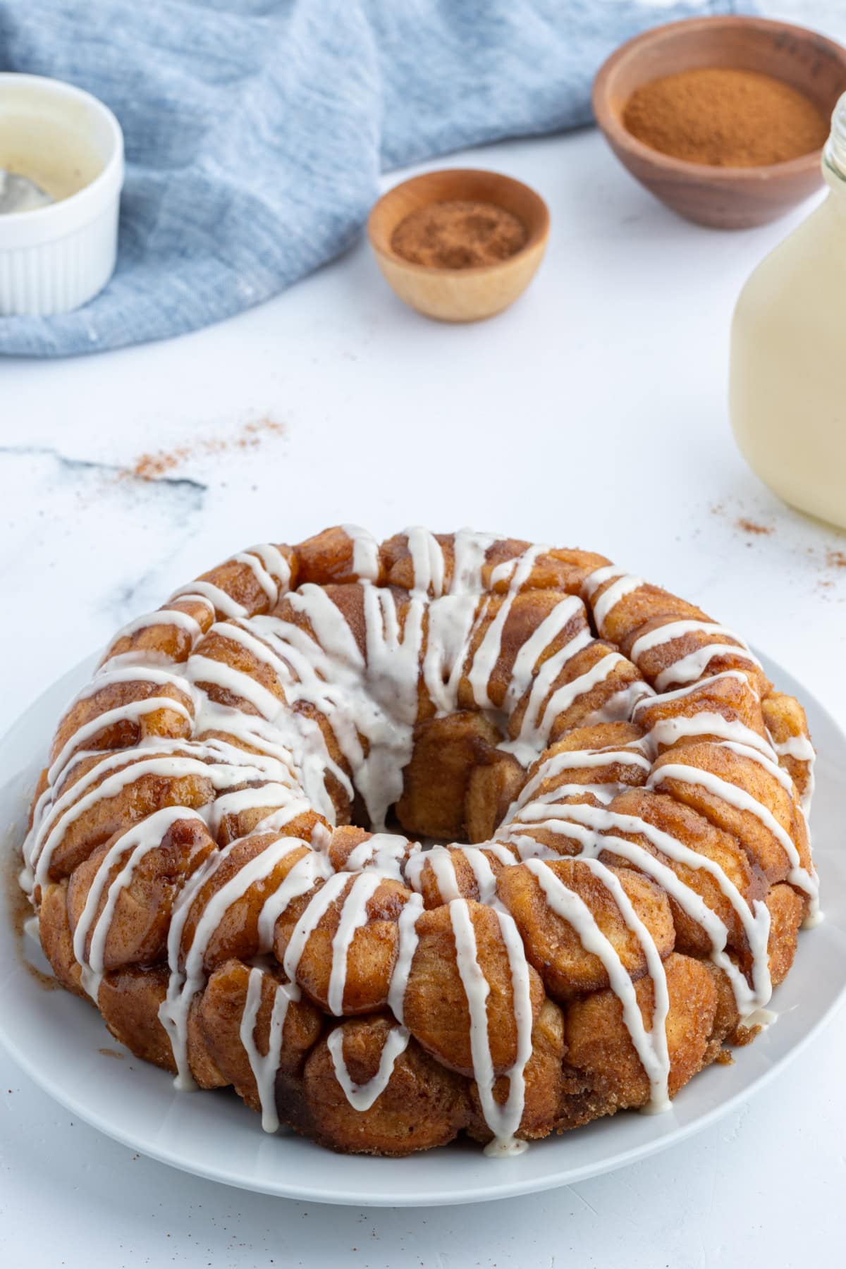 eggnog monkey bread on plate