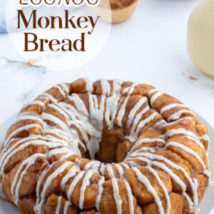 pinterest image for eggnog monkey bread