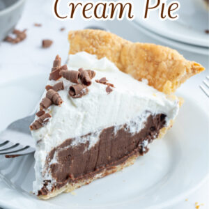 pinterest image for chocolate cream pie