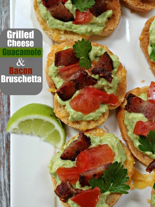 grilled cheese guacamole and bacon bruschetta