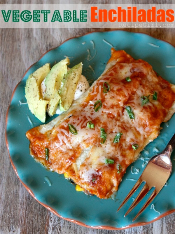 vegetable enchiladas on a plate