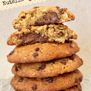 Nutella Stuffed Banana Cookies