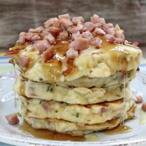 Ham and Swiss Griddle Cakes