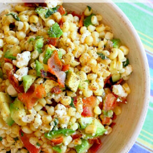 Pinterest image for Bacon Avocado and Corn Salad