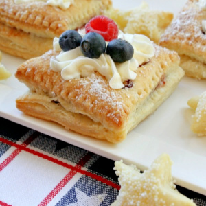 red white and blue pastries on white plate