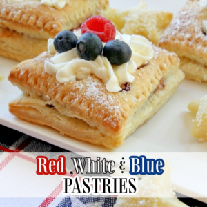 pinterest image for red white and blue pastries