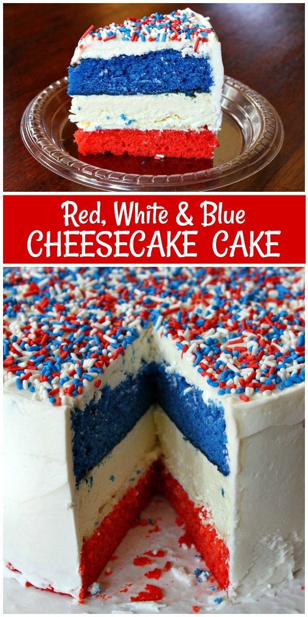 Red, White and Blue Cheesecake Cake - Recipe Girl