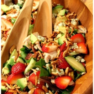 pinterest collage image for Strawberry Chicken Salad