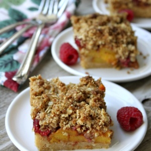 Peach and Raspberry Pie Bars