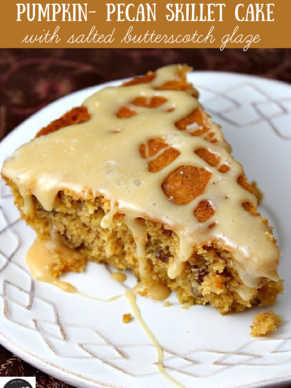 pumpkin pecan skillet cake pinterest image