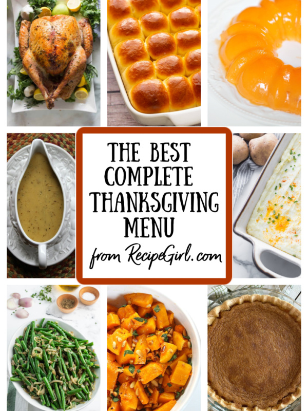 Thanksgiving Menu from RecipeGirl