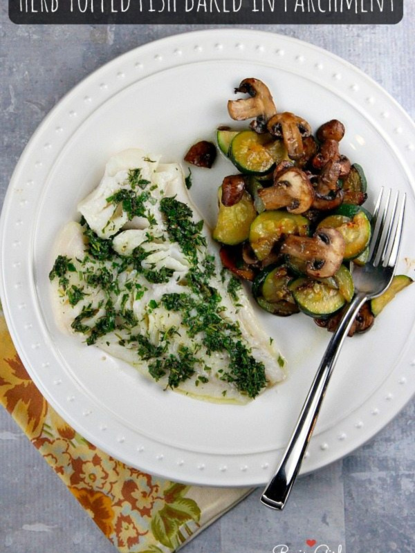 Herb Topped Fish on a plate