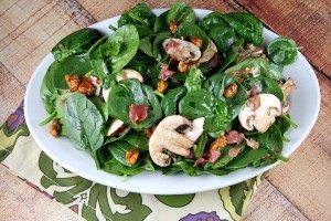 Spinach Salad with Hot Prosciutto Dressing - Recipe Girl