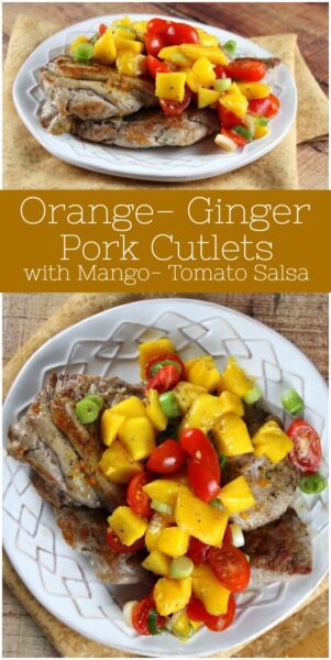 Orange Ginger Pork Cutlets with Mango Tomato Salsa - Recipe Girl