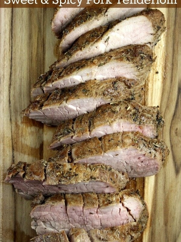 sweet and spicy pork tenderloin sliced