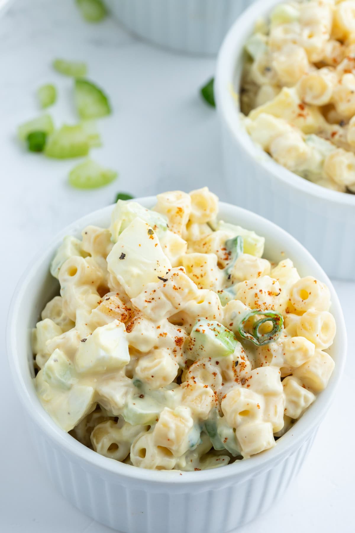 serving of old fashioned macaroni salad