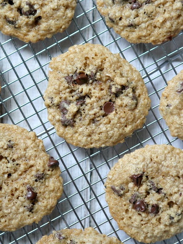 Gluten Free, Dairy Free Oatmeal Chocolate Chip Cookies