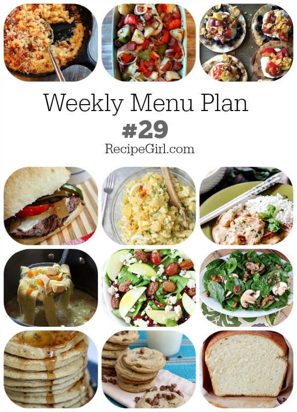 Weekly Menu Plan #29 - Recipe Girl
