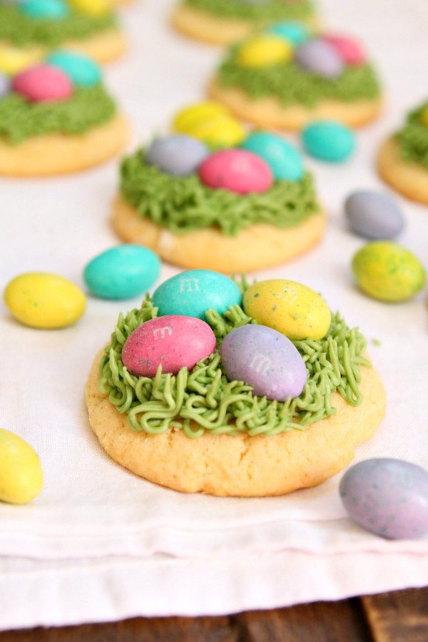Easter Grass Sugar Cookies with M&M'S Eggs