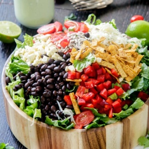 Southwest Salad with Avocado Dressing