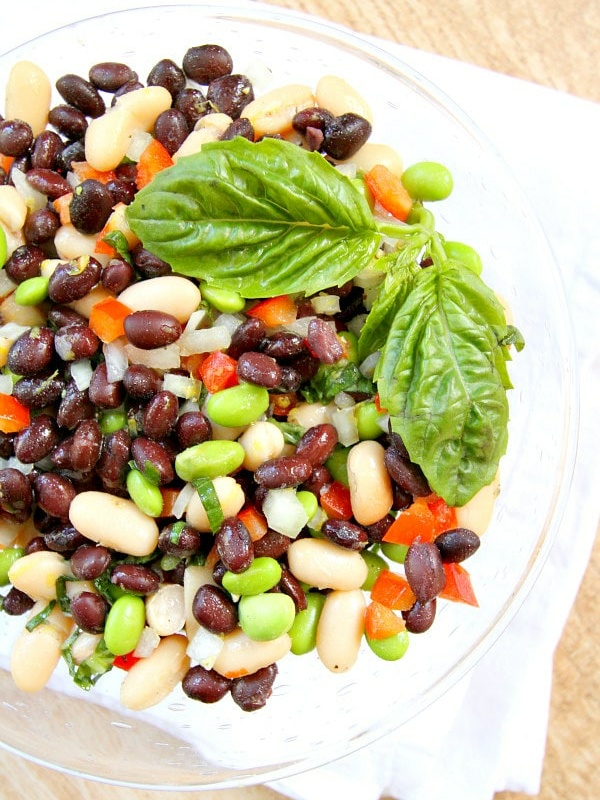 lemon basil three bean salad