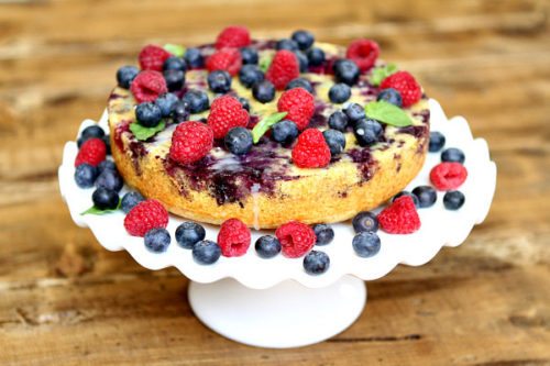 Upside Down Berry Cornmeal Coffee Cake - Recipe Girl