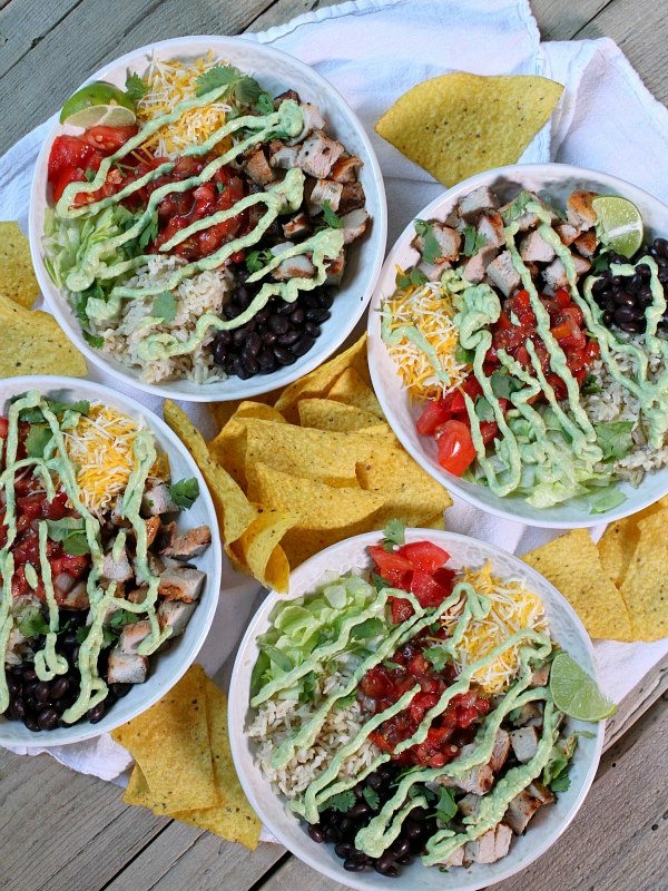 grilled pork burrito bowls