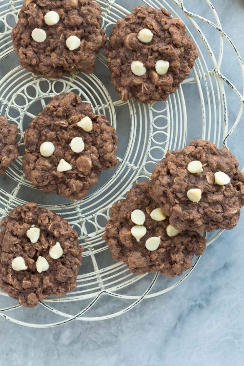 Double Chocolate Oatmeal Cookies - Recipe Girl