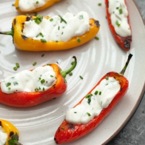 Grilled Sweet Peppers with Goat Cheese