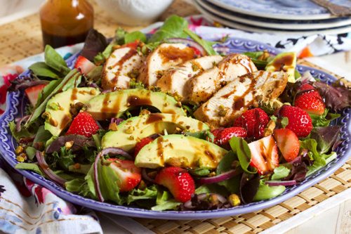 Strawberry Avocado Salad With Balsamic Chicken Recipe Girl