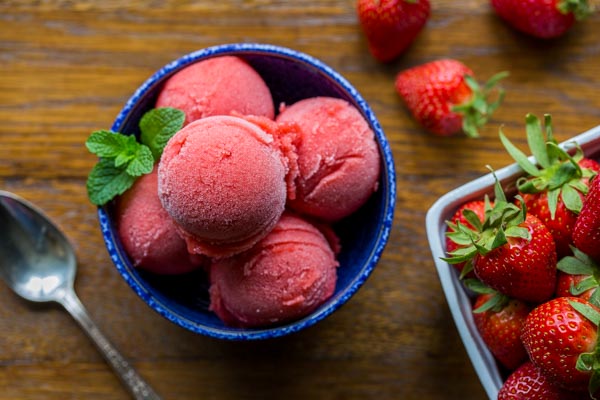 Easy Strawberry Sorbet - Recipe Girl