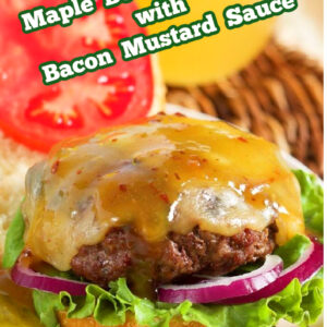 pinterest image for maple bourbon burger