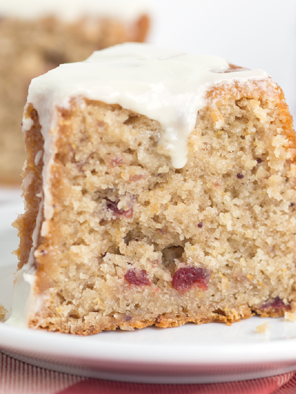 slice of cranberry sauce cake