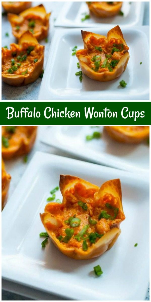 Buffalo Chicken Wonton Cups - Recipe Girl