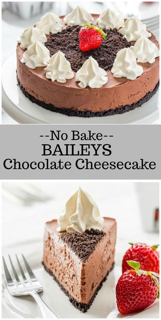 No Bake Baileys Chocolate Cheesecake - Recipe Girl