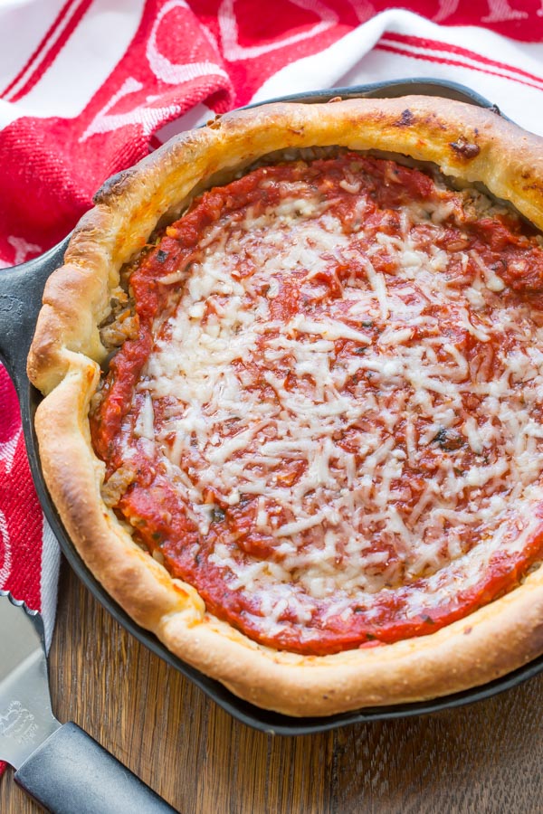 Chicago Style Deep Dish Skillet Pizza — PLATE AND PEN