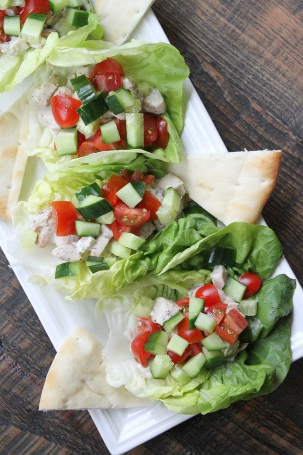 Greek Chicken Salad Lettuce Cups - Recipe Runner