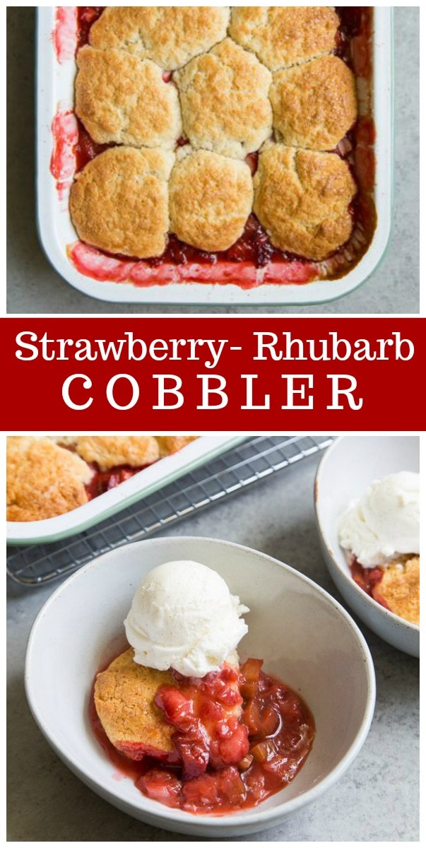 Strawberry Rhubarb Cobbler - Recipe Girl