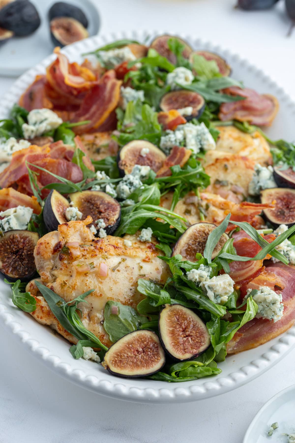 chicken paillard with figs and salad