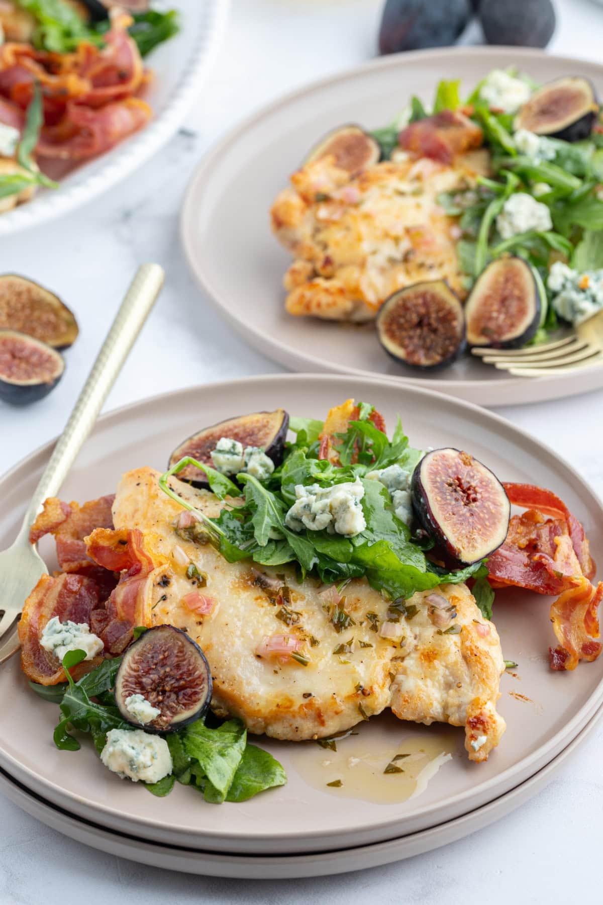 serving of chicken paillard on plate