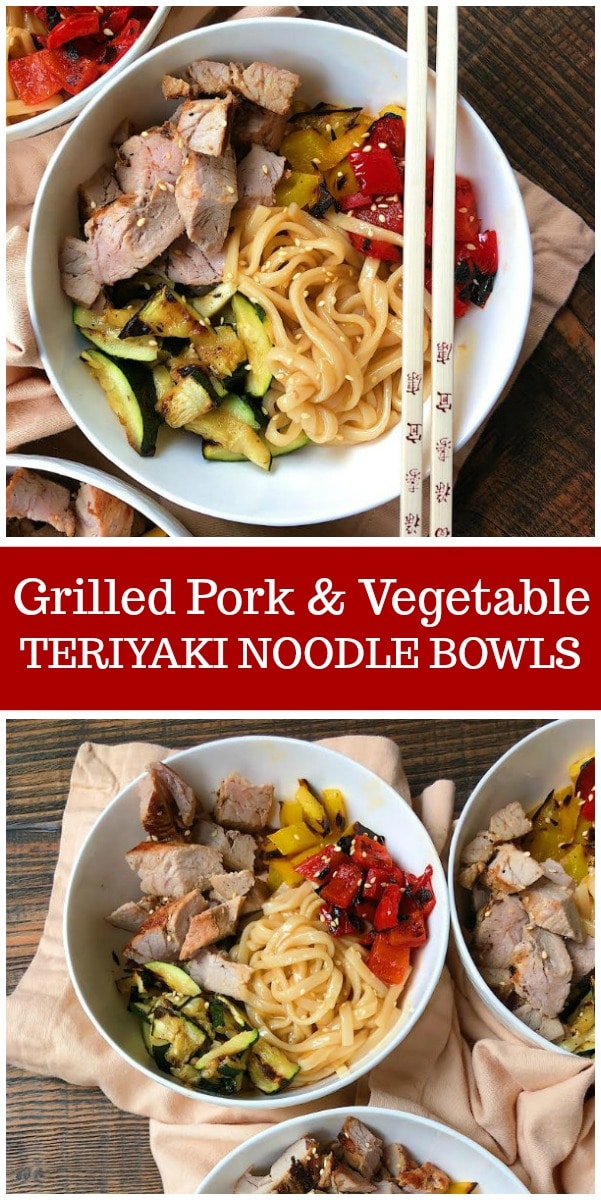 Grilled Pork and Vegetable Teriyaki Noodle Bowls - Recipe Girl