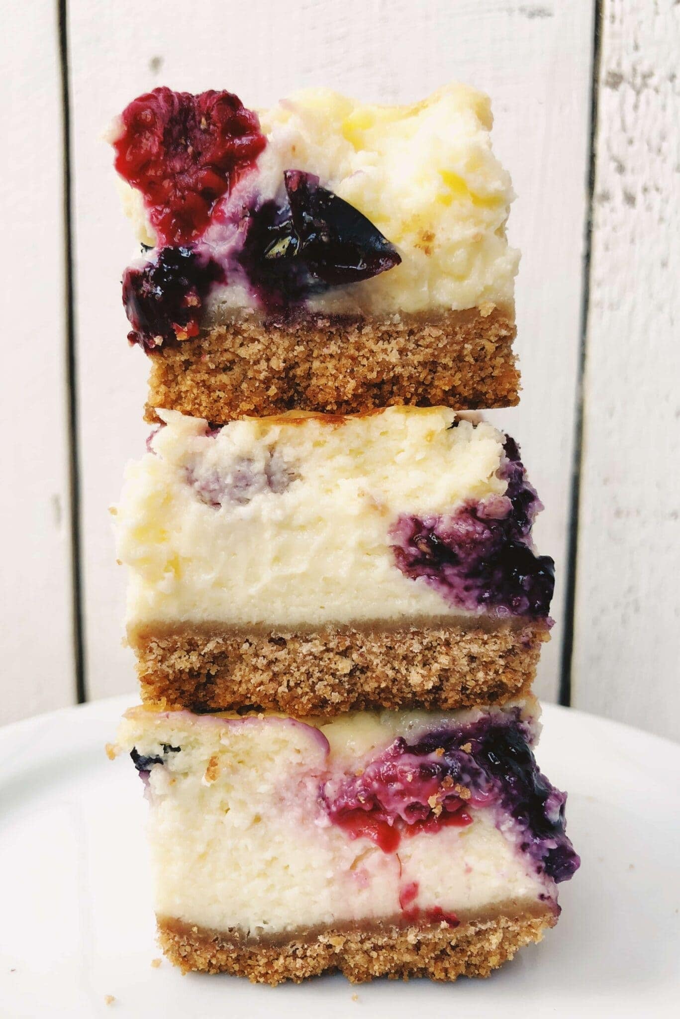 Red White and Blueberry Cheesecake Bars - Recipe Girl