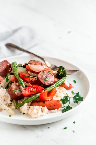 Sheet Pan Roasted Veggies and Sausage - Recipe Girl®