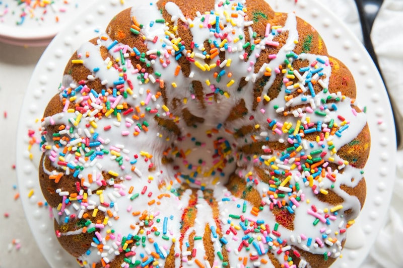 Confetti Bundt Cake - She's Almost Always Hungry