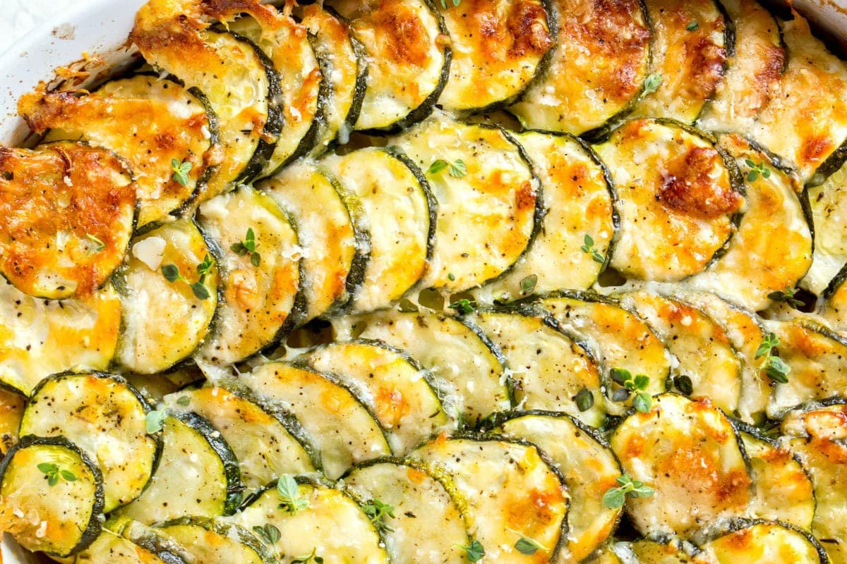 summer squash gratin close up