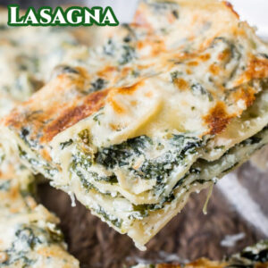 pinterest pin for easy spinach lasagna